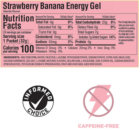 GU Energy Gel - Strawberry Banana (Expiry Date: Feb 2025, Pack of 6)