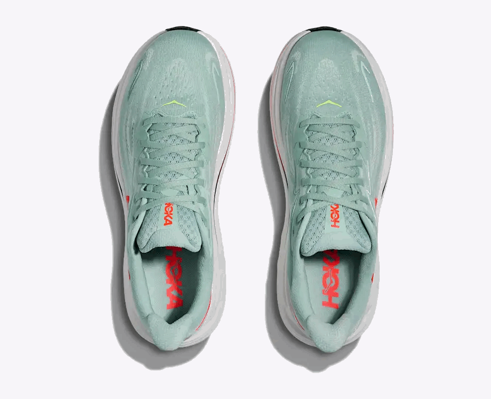 Buy HOKA Men Clifton 10 - Sage / Neon Flame for running in Singapore - Running Lab SG