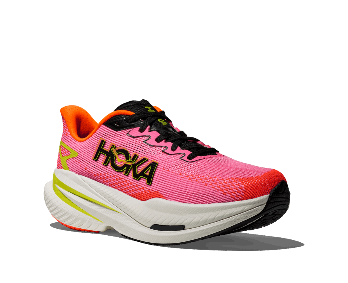 HOKA Women Mach X 3 Wide - Neon Rose / Neon Tangerine