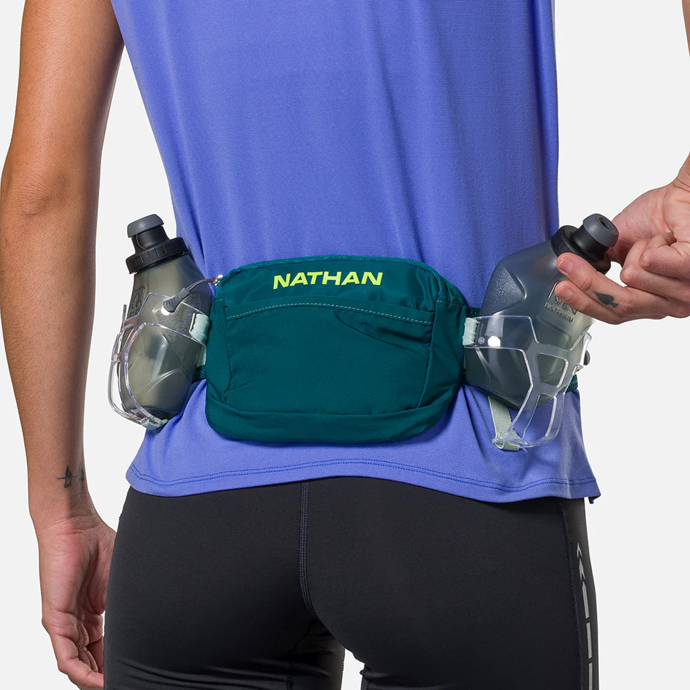 Nathan Sports Trail Mix Plus 3.0 Hydration Belt - Deep Teal / Finish Lime