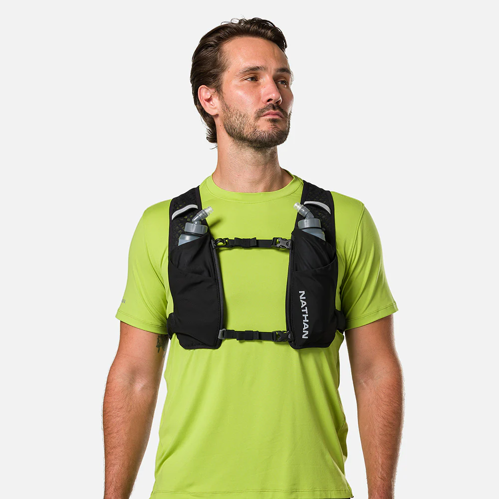 Nathan Sports Quick Start 3.0 4L Soft Flask Hydration Pack - Black / Reflective Silver
