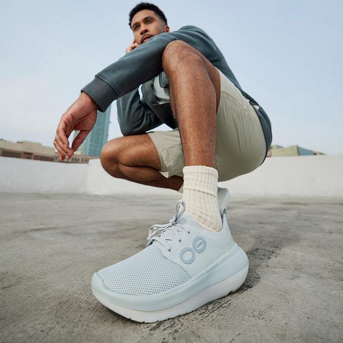 Buy OOFOS Men OOmy Stride - White / Glacier for running in Singapore - Running Lab SG