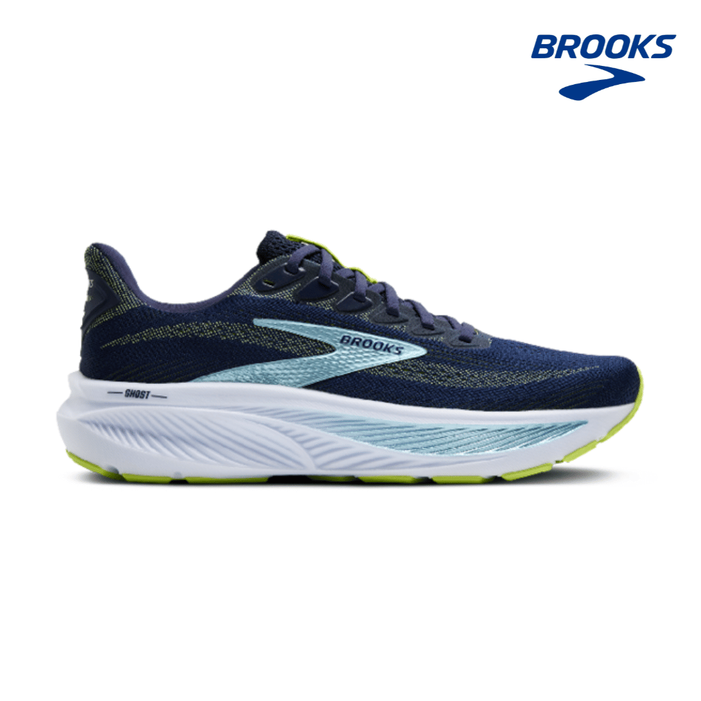 Brooks Men Ghost 17 Wide - Peacoat / Lime / Blue