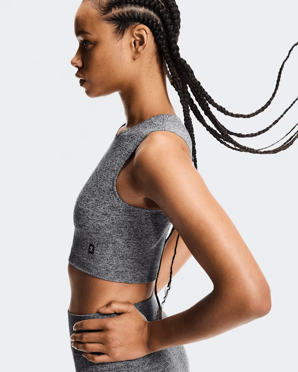 Buy On Women Studio Knit Crop - Graphite / Heather for running in Singapore - Running Lab SG