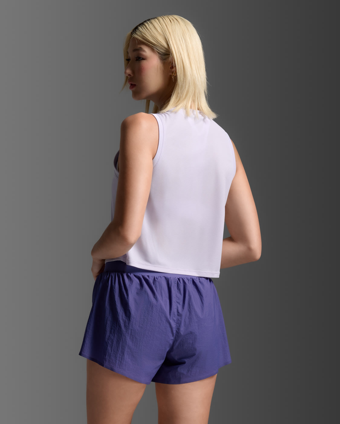 2XU Women Aero Mesh Crop Tank - Virtual Violet / Violet Reflective