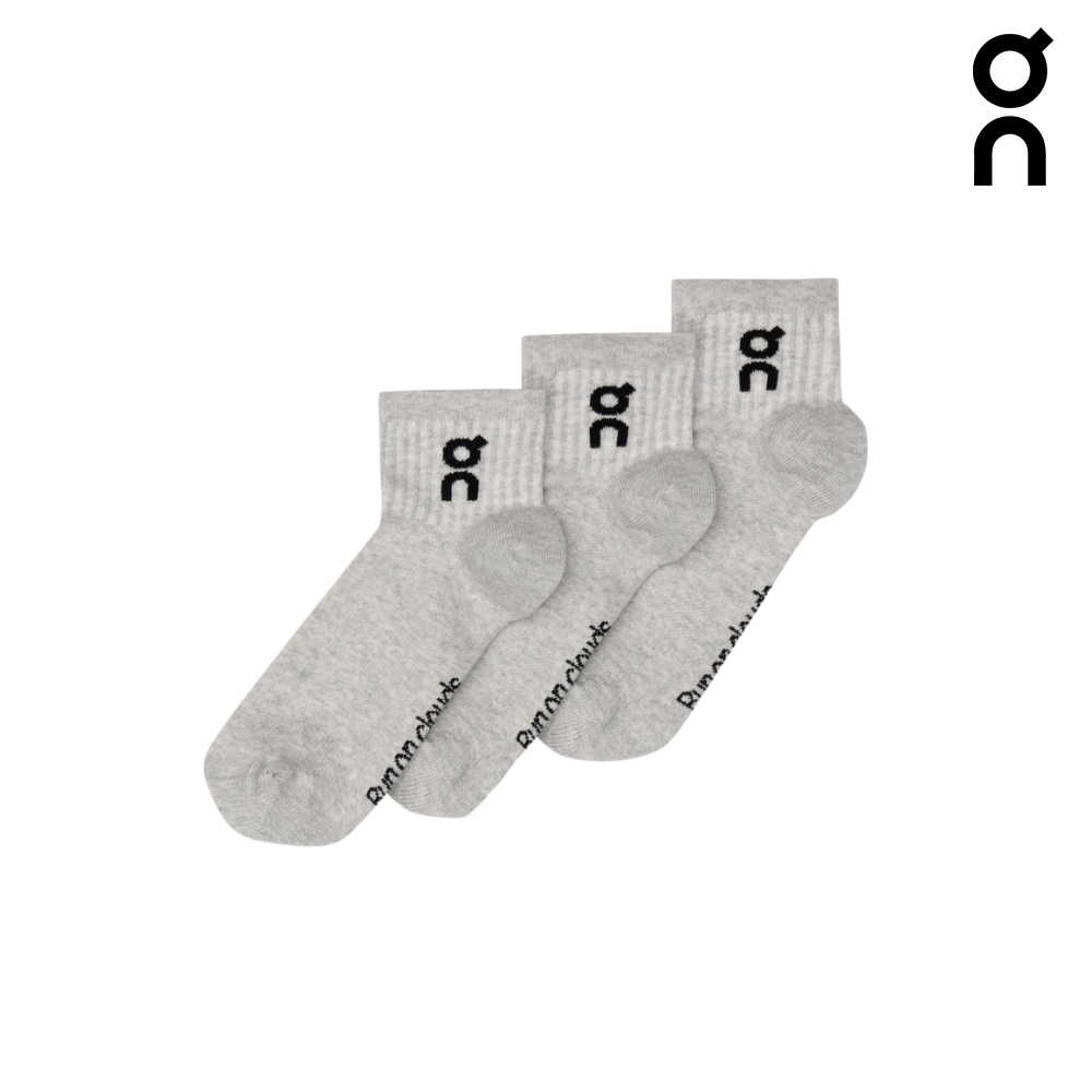 On Unisex Logo Sock Mid 3-Pack - Heather Gray