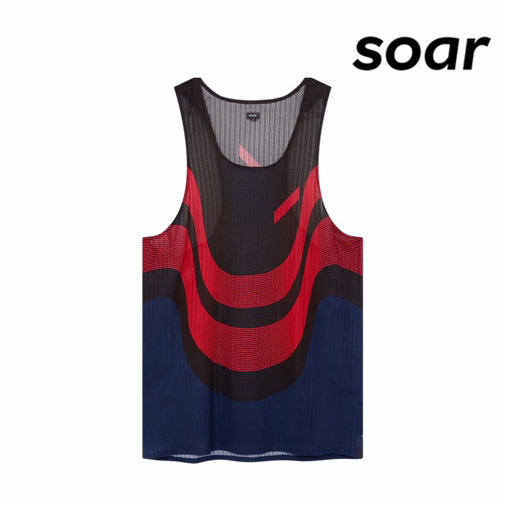 SOAR Running Men Race Vest 2.0 - Black Red / Navy