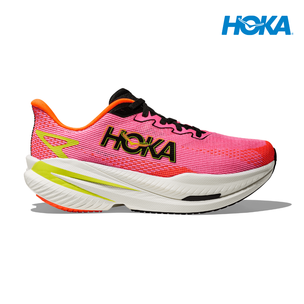 HOKA Women Mach X 3 Wide - Neon Rose / Neon Tangerine