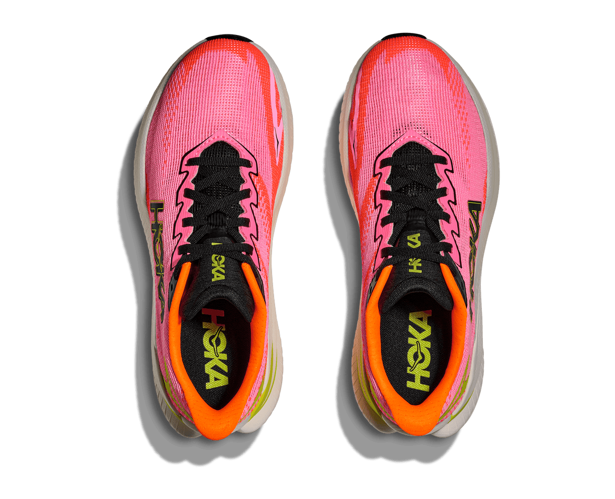 HOKA Women Mach X 3 Wide - Neon Rose / Neon Tangerine