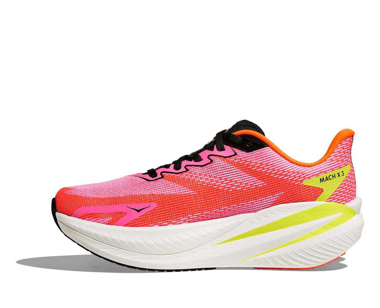 HOKA Women Mach X 3 Wide - Neon Rose / Neon Tangerine