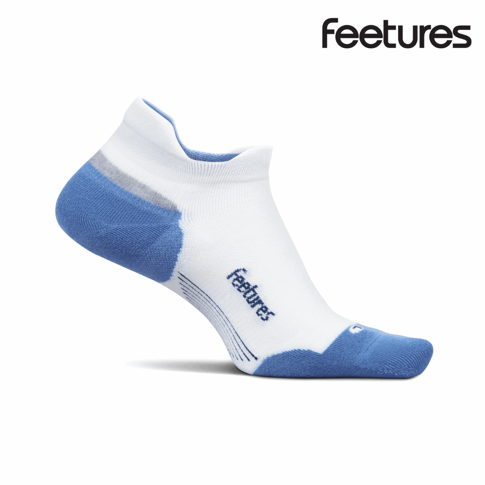 Buy Feetures Active Elite Max Cushion No Show Tab - White Tide for running in Singapore - Running Lab SG