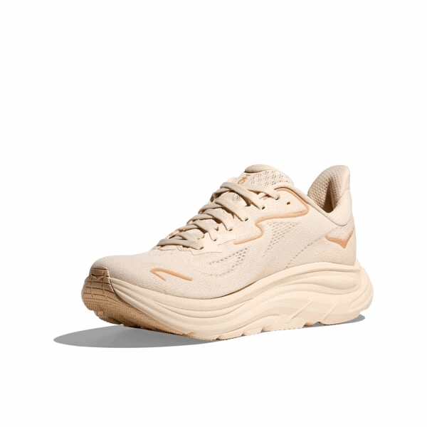 Buy HOKA Women Clifton 10 Wide - Vanilla / Birch for running in Singapore - Running Lab SG