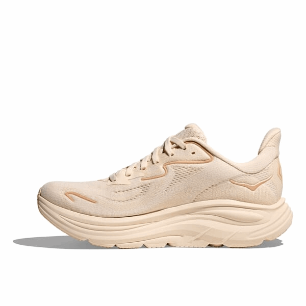 Buy HOKA Women Clifton 10 Wide - Vanilla / Birch for running in Singapore - Running Lab SG