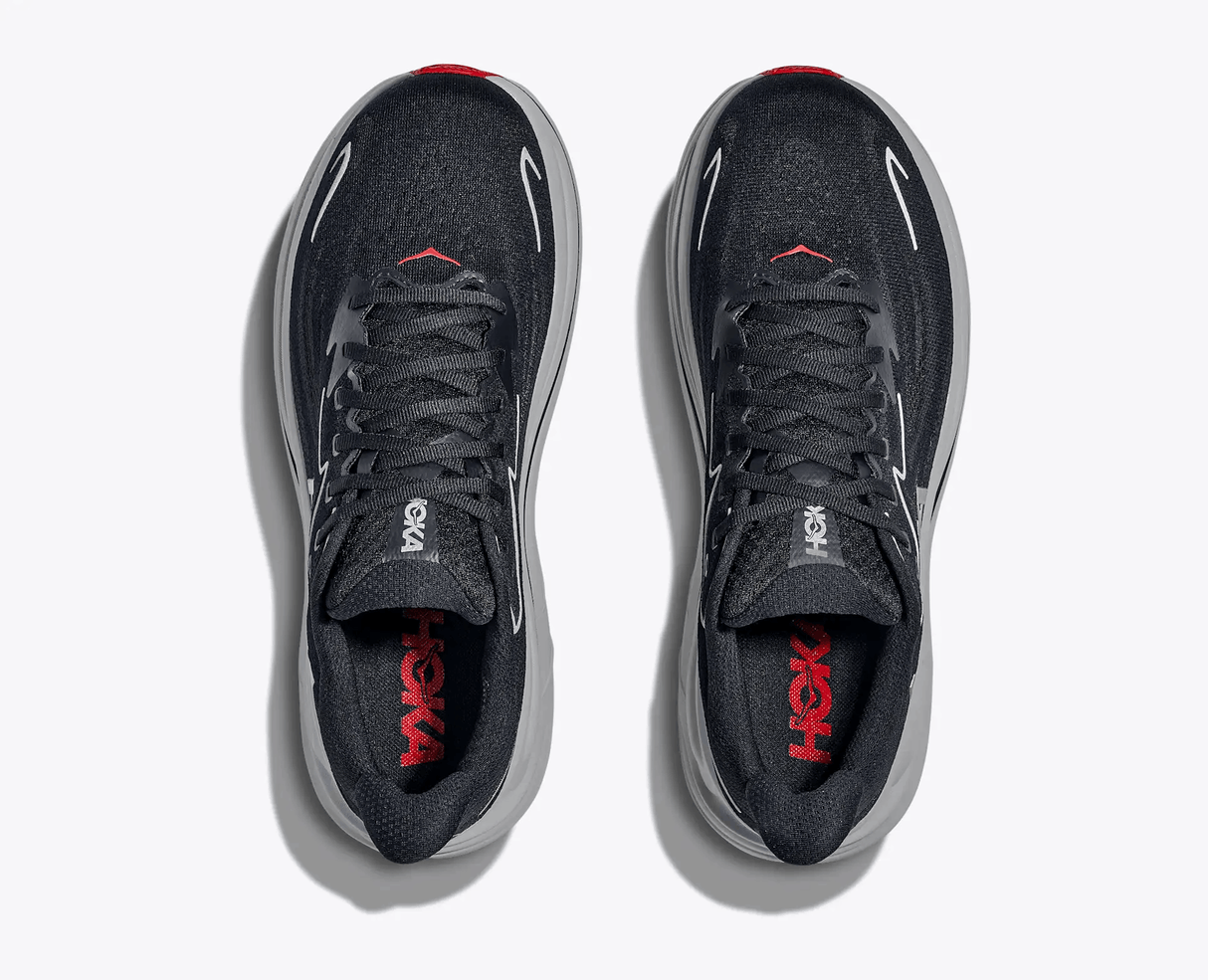 Buy HOKA Men Clifton 10 Wide - Black / Silver for running in Singapore - Running Lab SG