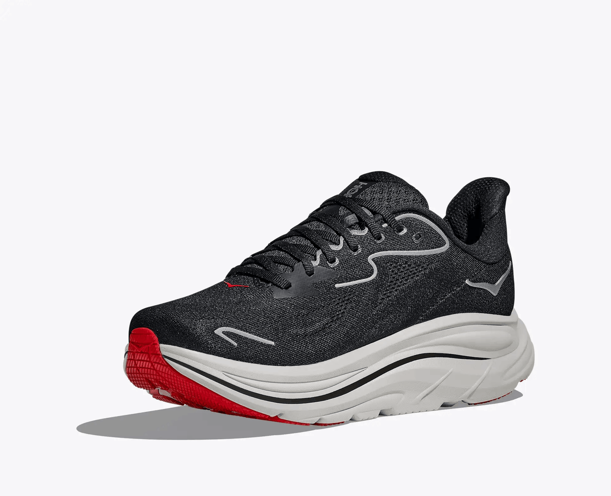 Buy HOKA Men Clifton 10 Wide - Black / Silver for running in Singapore - Running Lab SG