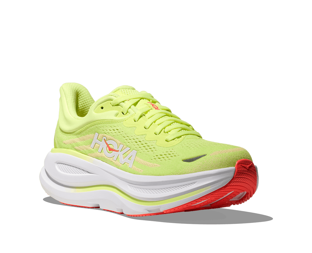 Buy HOKA Women Bondi 9 Wide - Neon Yuzu / Sunlight for running in Singapore - Running Lab SG