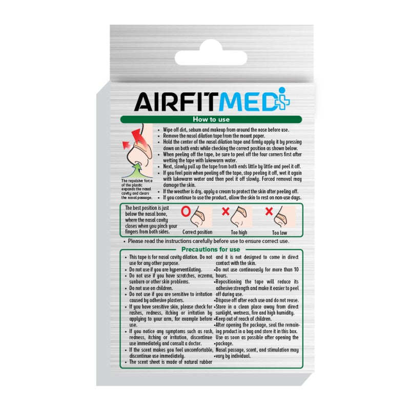 Buy AirFit Medi Nasal Dilation Tape - Menthol Infused for running in Singapore - Running Lab SG