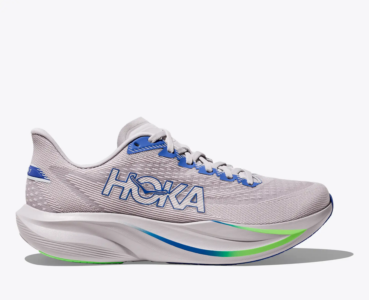 Buy HOKA Men Mach 7 Wide - Ash Grey / Cobalt Blue for running in Singapore - Running Lab SG