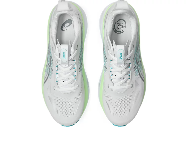 Buy ASICS Men Gel-Kayano 33 Wide - White / Energy Aqua for running in Singapore - Running Lab SG