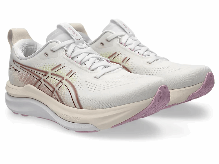 Buy ASICS Women Gel-Kayano 33 Wide - White / Hazy Lilac for running in Singapore - Running Lab SG