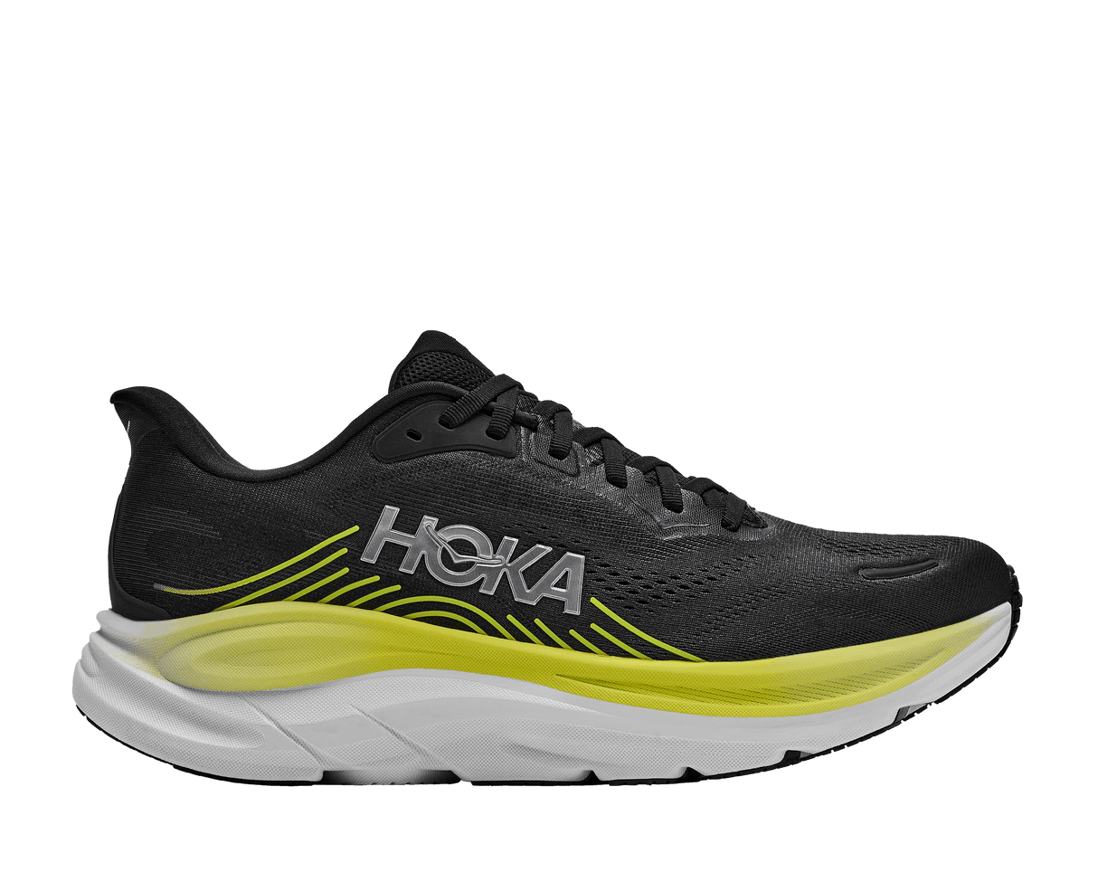 Buy HOKA Men Clifton 11 Wide - Black / Cosmic Grey for running in Singapore - Running Lab SG