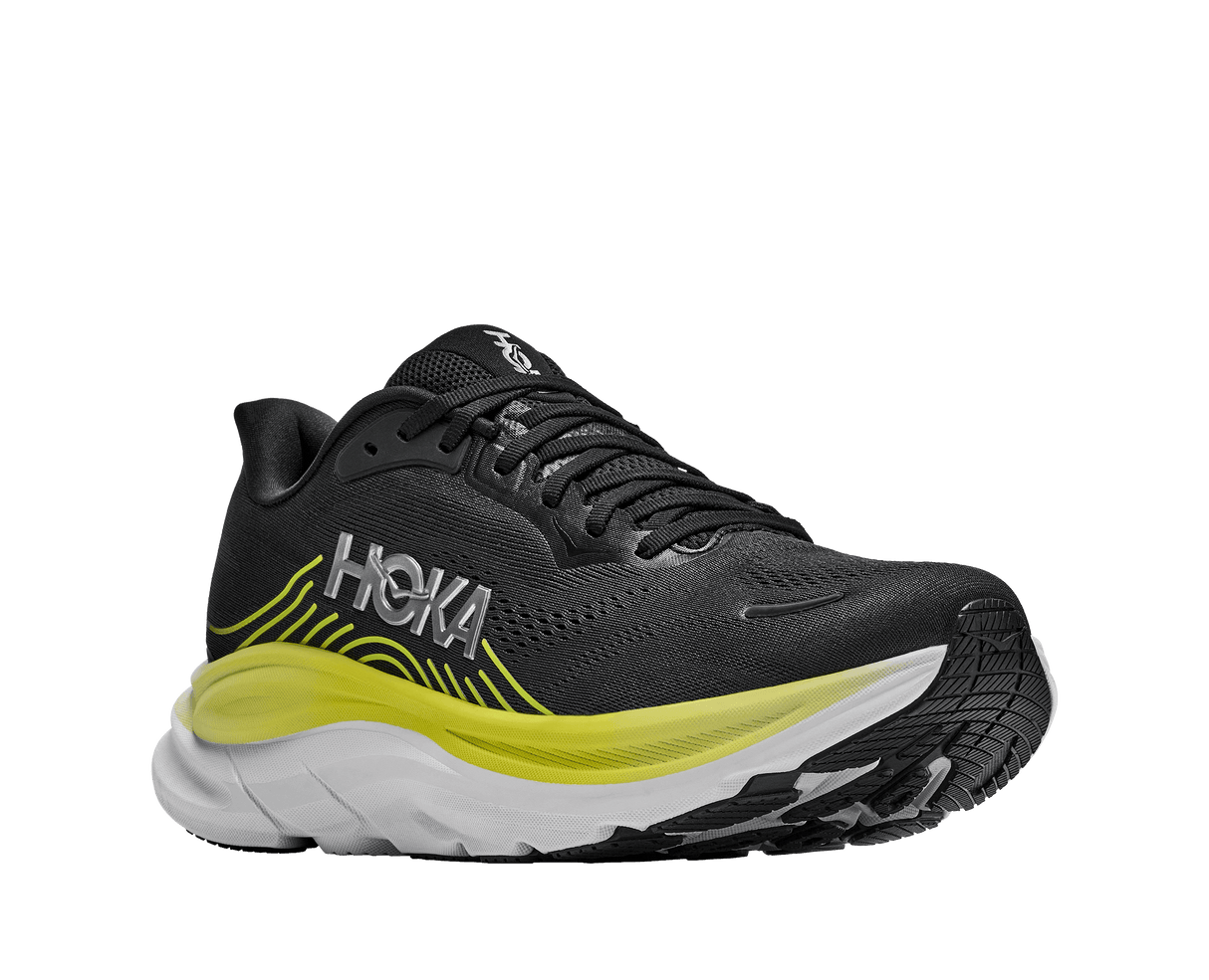 Buy HOKA Men Clifton 11 Wide - Black / Cosmic Grey for running in Singapore - Running Lab SG