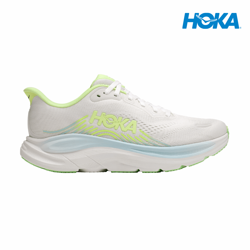 Buy HOKA Women Clifton 11 Wide - Frost / Neon Yuzu for running in Singapore - Running Lab SG