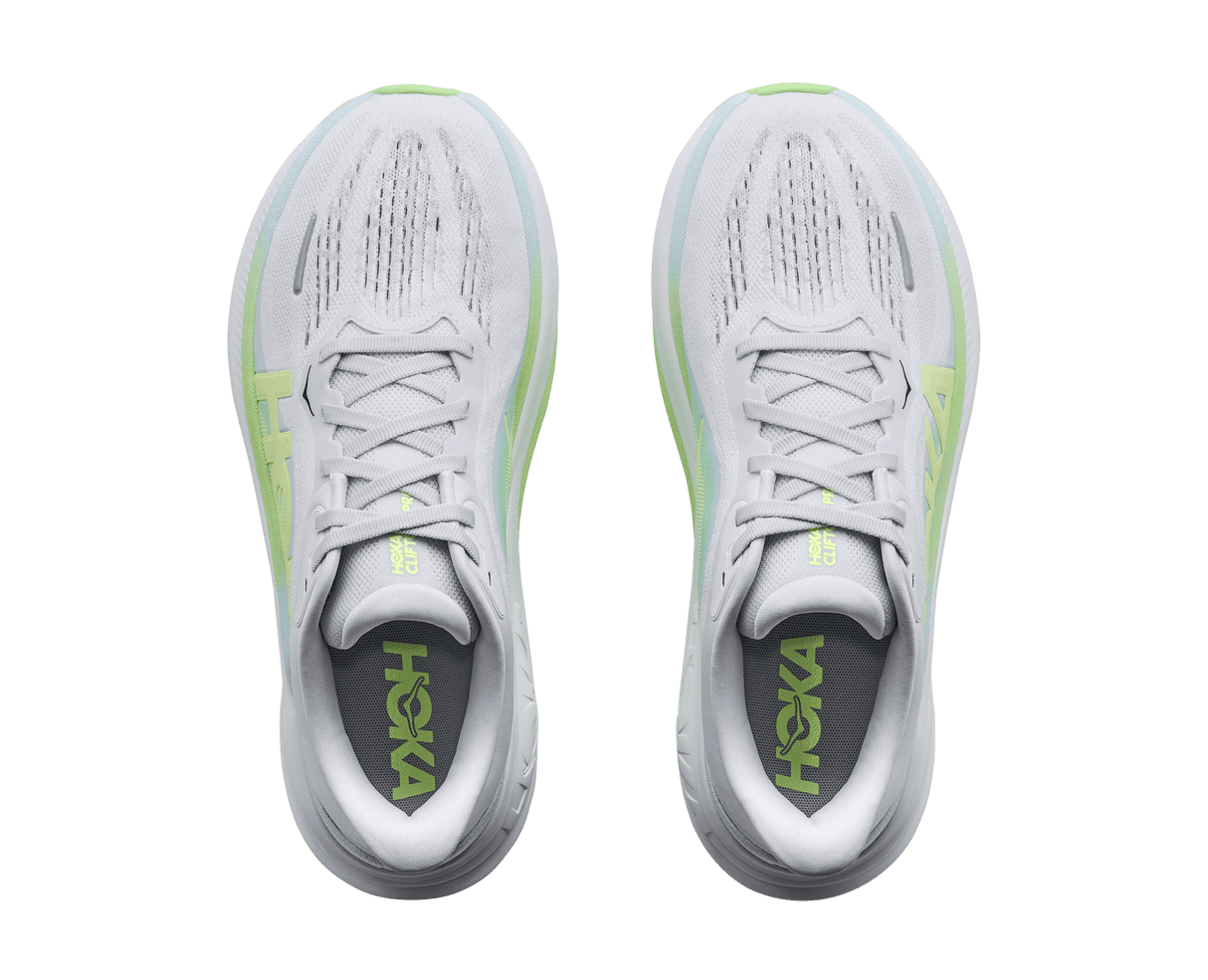 Buy HOKA Women Clifton Pro Wide - Cosmic Grey / Neon Yuzu for running in Singapore - Running Lab SG