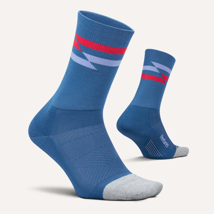 Feetures Active Elite Light Cushion Mini Crew - Blue Track