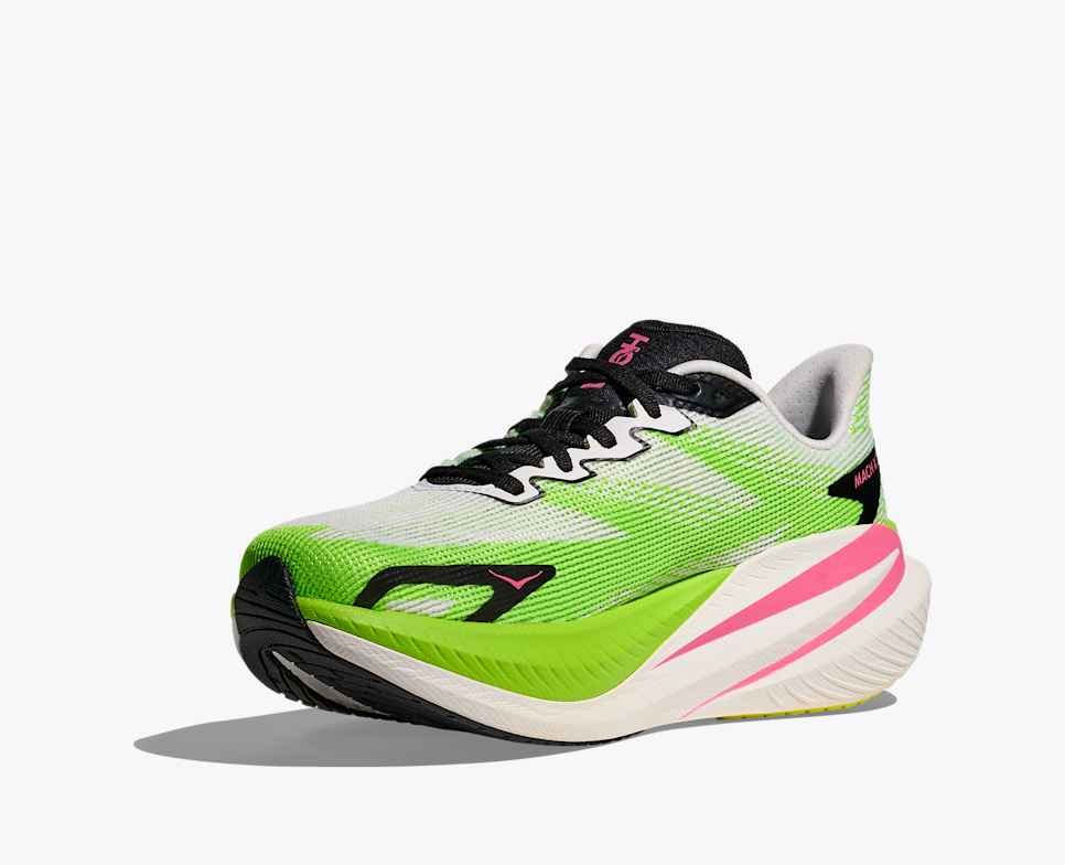 Buy HOKA Women Mach X 3 - White / Neon Lime for running in Singapore - Running Lab SG