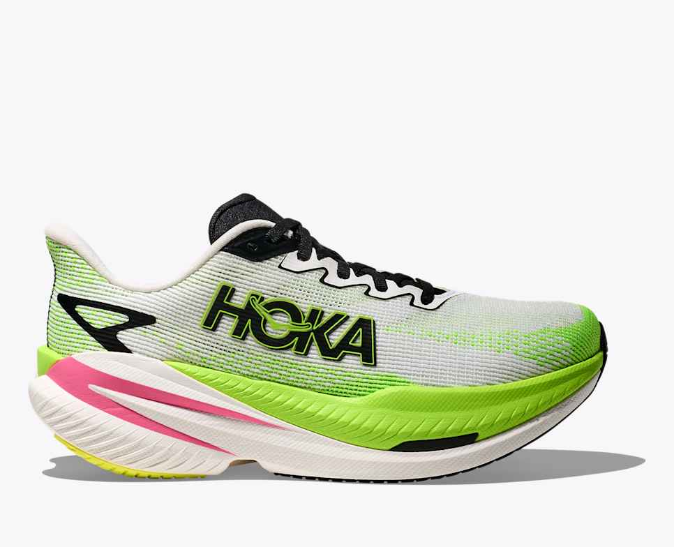 Buy HOKA Women Mach X 3 - White / Neon Lime for running in Singapore - Running Lab SG