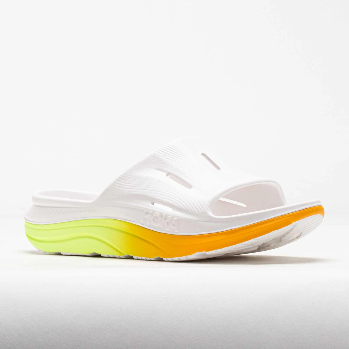 HOKA Unisex Ora Recovery Slide 3 - White / Neon Yuzu