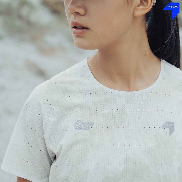Nedao Women QiFlow Running T-Shirt Rockyroad - Cloudwhite