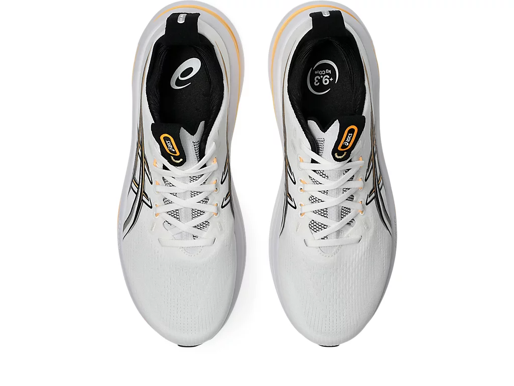 Buy ASICS Men Gel-Nimbus 28 - White / Stadium Orange for running in Singapore - Running Lab SG