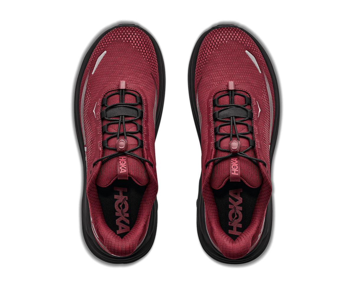HOKA Men Clifton 11 GTX Wide - Varsity Burgundy / Carbon Black