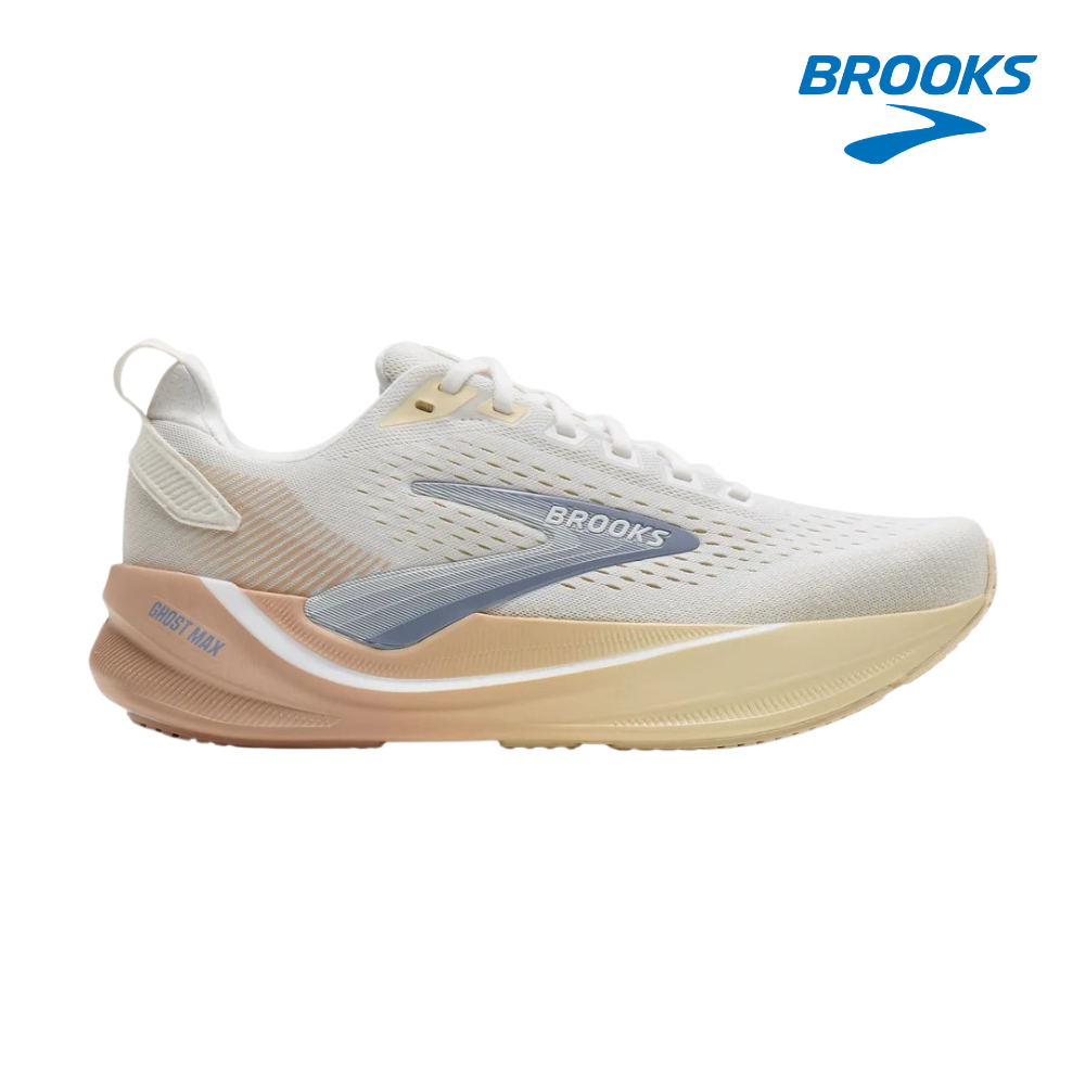 Buy Brooks Women Ghost Max 4 Wide - White / Rose / Rutabaga for running in Singapore - Running Lab SG