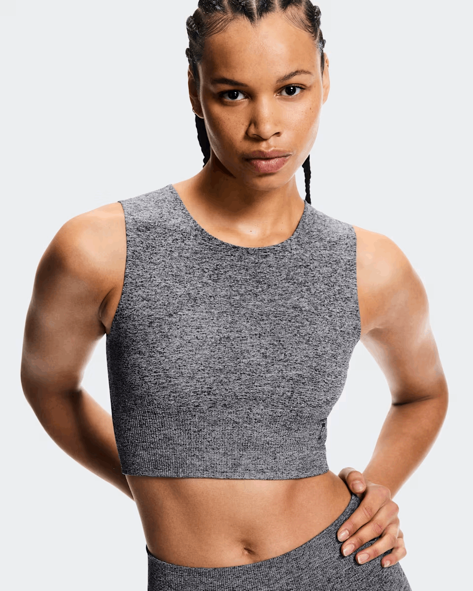 Buy On Women Studio Knit Crop - Graphite / Heather for running in Singapore - Running Lab SG