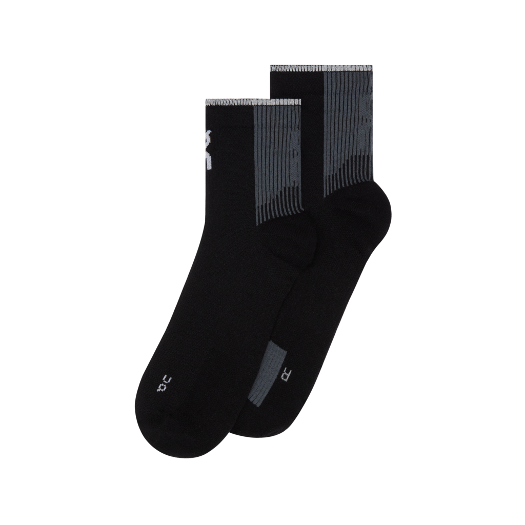 On Unisex Elite Run Sock Mid - Black / Magnet