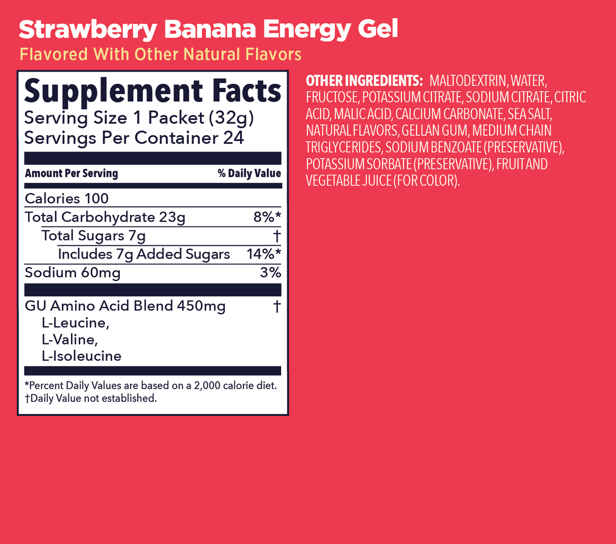 (6 Packs) GU Energy Gel - Strawberry Banana - Expiry Date: Sept / Dec 2026