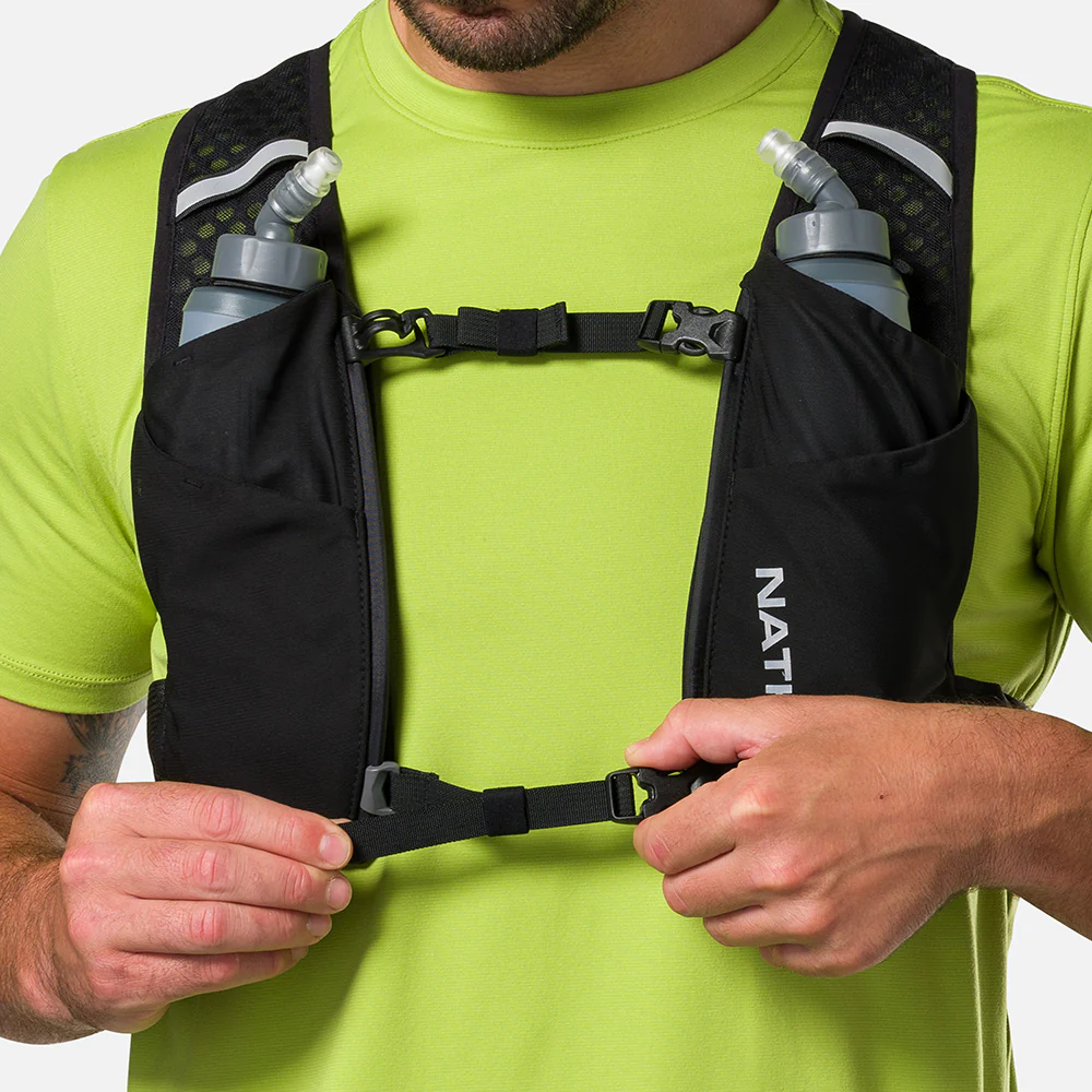 Nathan Sports Quick Start 3.0 4L Soft Flask Hydration Pack - Black / Reflective Silver