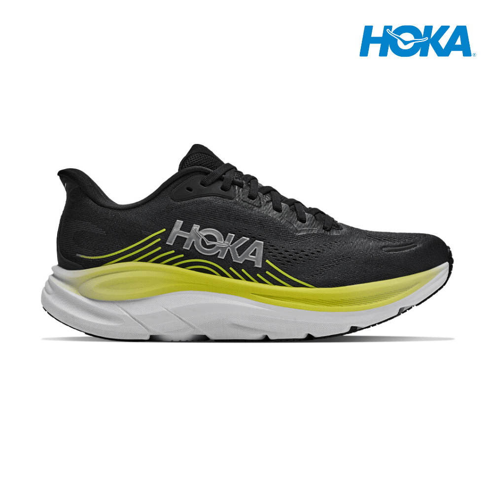 Buy HOKA Men Clifton 11 Wide - Black / Cosmic Grey for running in Singapore - Running Lab SG