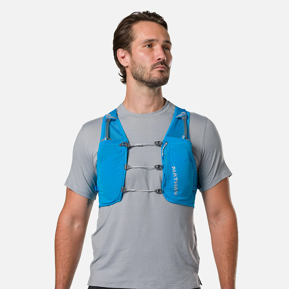 Nathan Sports Pinnacle Breeze 4L Hydration Race Vest - Electric Blue / Reflective Silver