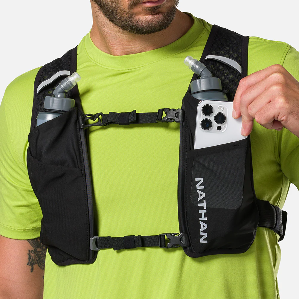 Nathan Sports Quick Start 3.0 4L Soft Flask Hydration Pack - Black / Reflective Silver
