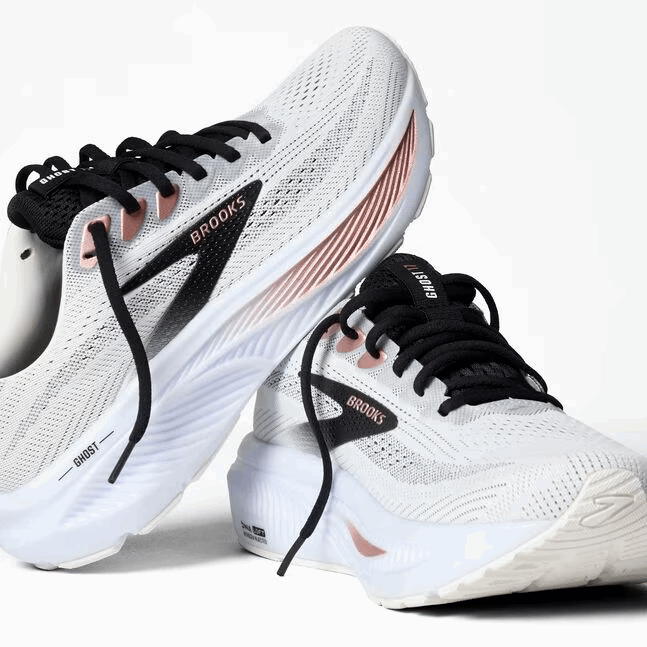 Buy Brooks Women Ghost 17 Wide - White / Black / Rose Gold for running in Singapore - Running Lab SG