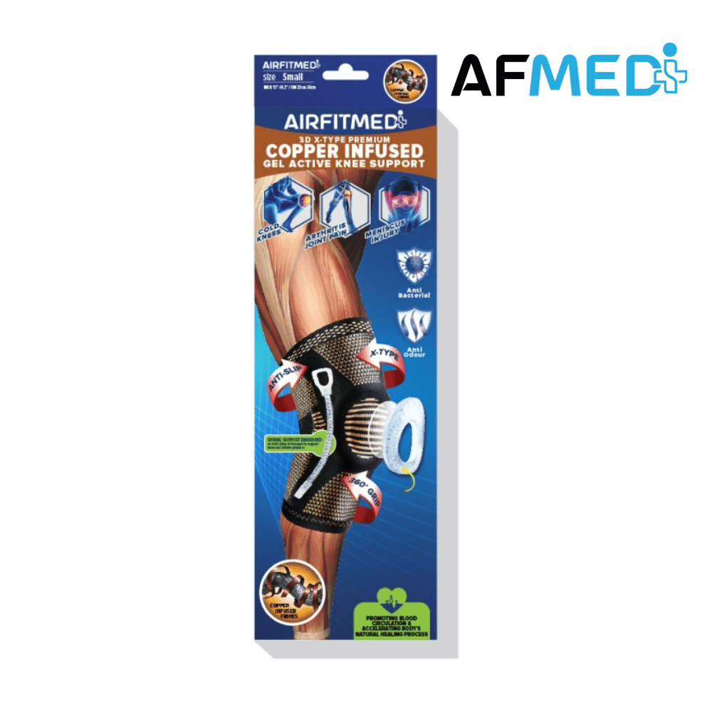 Buy AirFit Medi Knee Gel Active Pressure Support (Copper Infused) for running in Singapore - Running Lab SG