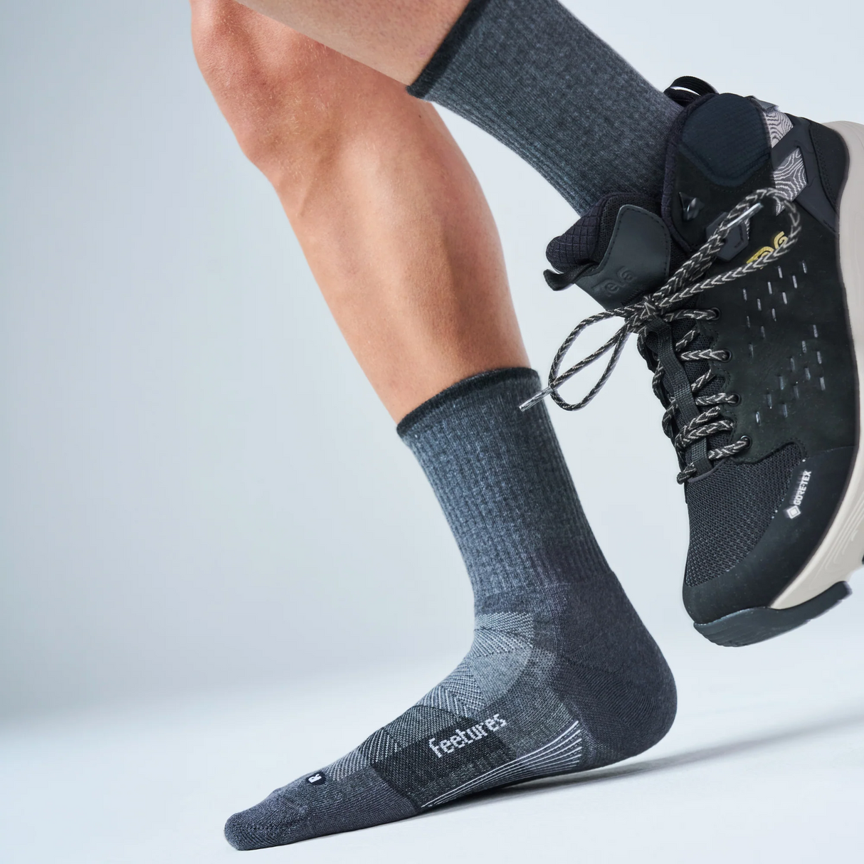 Buy Feetures Trail Max Cushion Mini Crew - Gray for running in Singapore - Running Lab SG