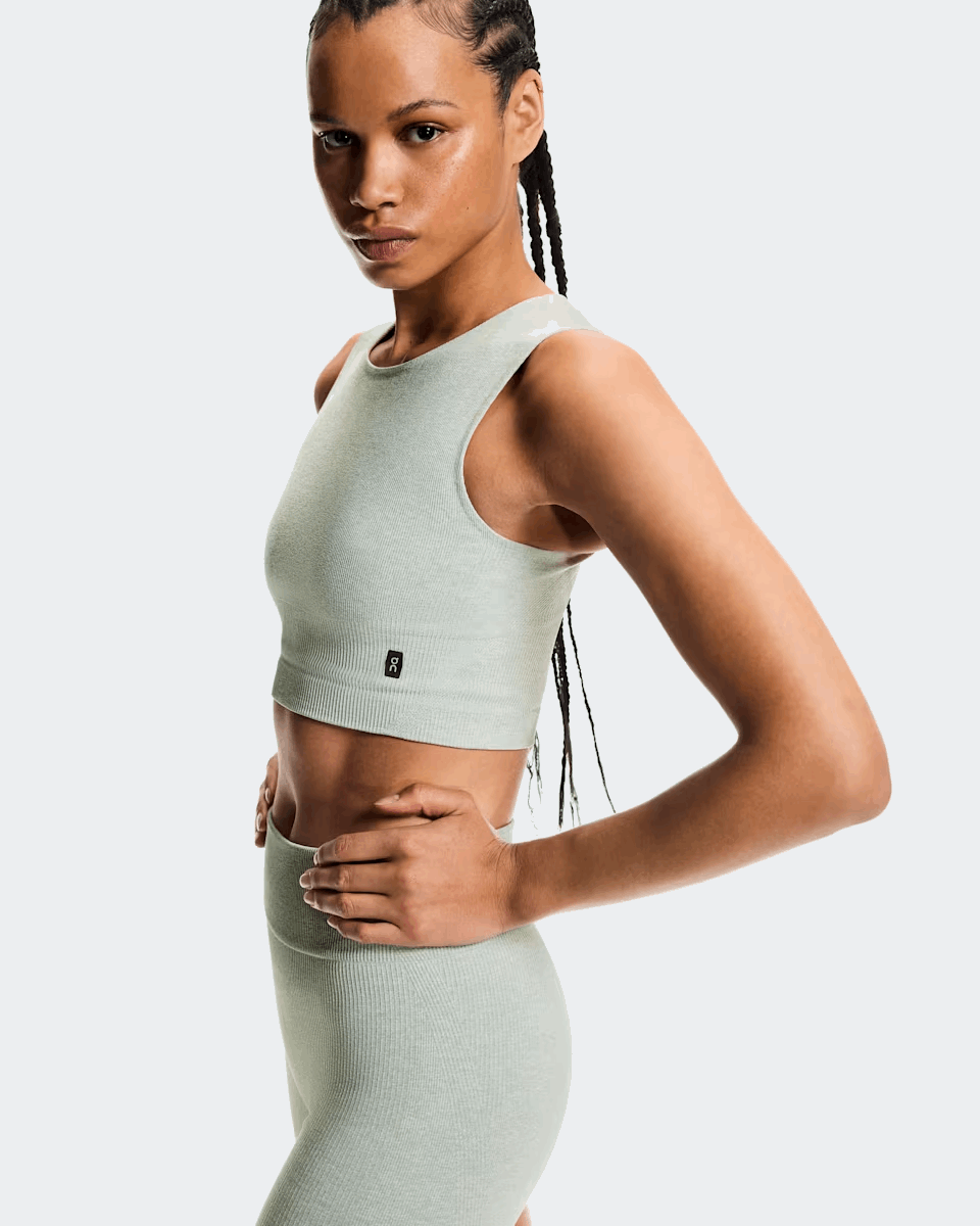 Buy On Women Studio Knit Crop - Mineral / Heather for running in Singapore - Running Lab SG