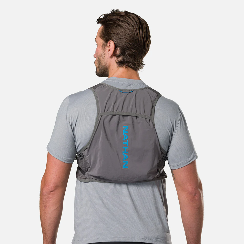 Nathan Sports Pinnacle Breeze 4L Hydration Race Vest - Charcoal / Electric Blue