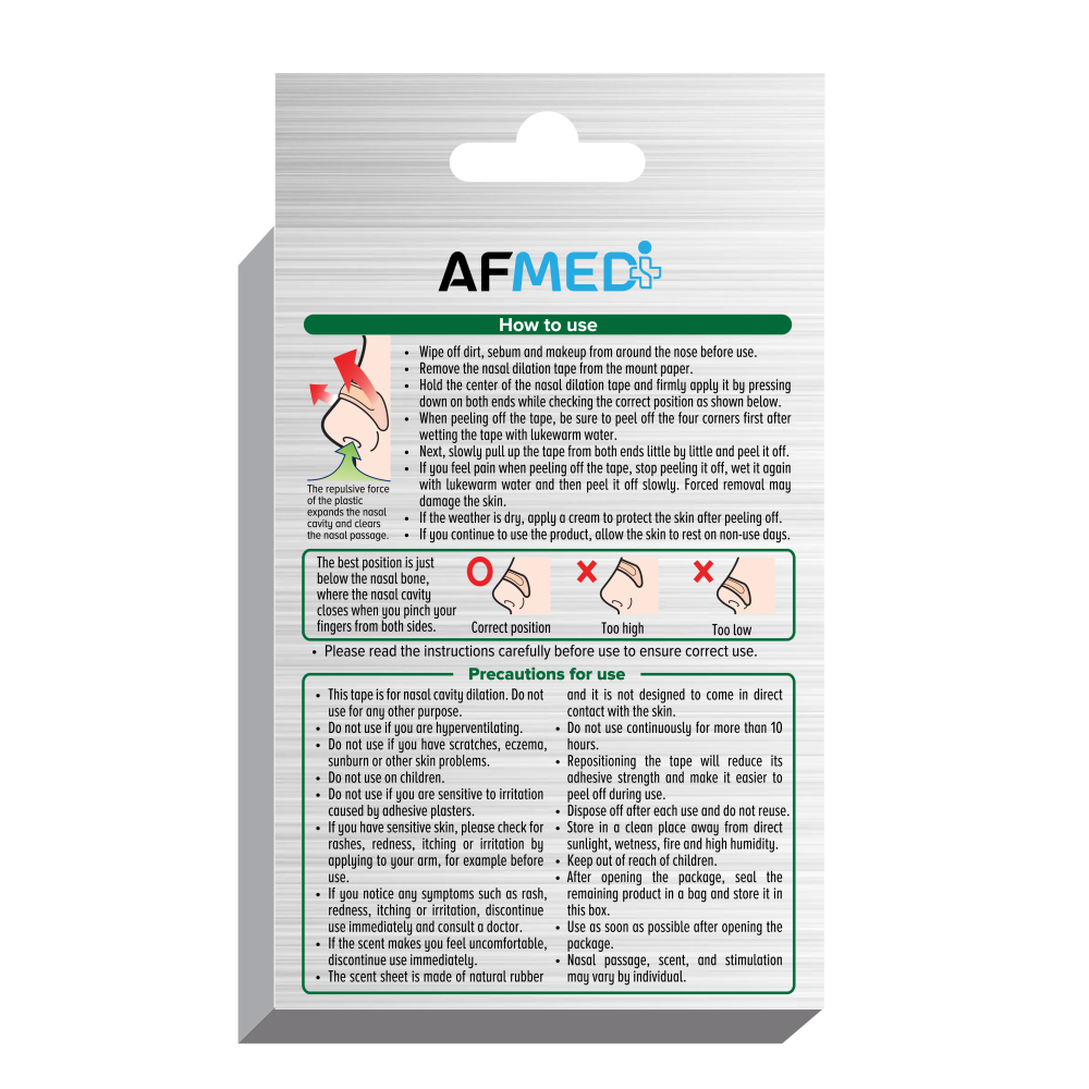 Buy AirFit Medi Nasal Dilation Tape - Menthol Infused for running in Singapore - Running Lab SG