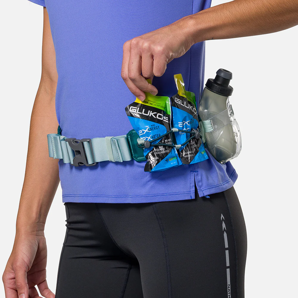 Nathan Sports Trail Mix Plus 3.0 Hydration Belt - Deep Teal / Finish Lime